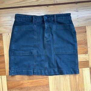 High Waisted Black Utility Skirt